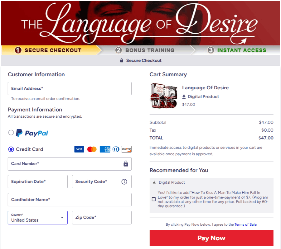 The Language of Desire Checkout